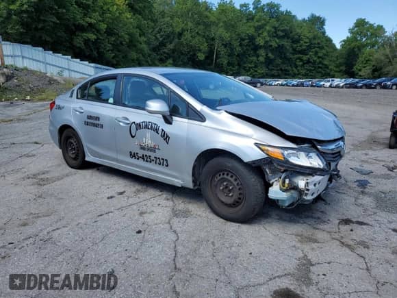 2012 Honda Civic with VIN 2HGFB2F28CH513698, listed as a Copart auction lot 70157975 with Not provided miles and Salvage title. Bid and sale history available at DreamBid. Image 4.