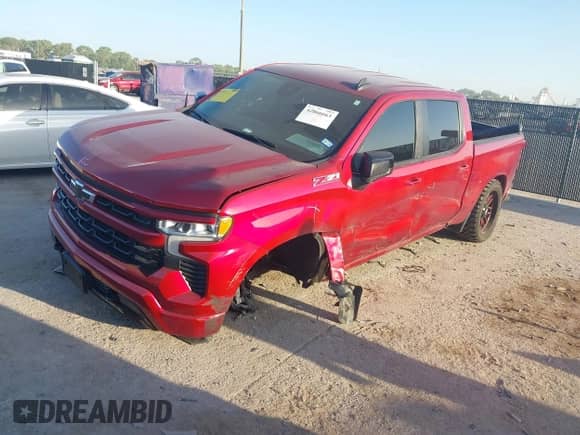 2023 Chevrolet Silverado 1500 RST with VIN 1GCUDEED6PZ293519, listed as a IAAI auction lot 42866663 with 21,617 mi miles and . Bid and sale history available at DreamBid. Image 2.
