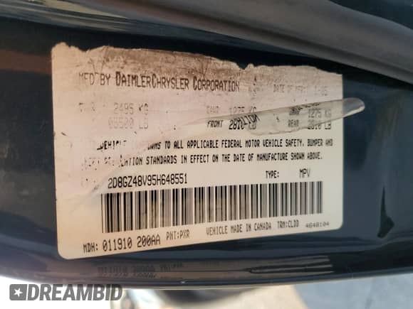 2005 Dodge Magnum SXT with VIN 2D8GZ48V95H648551, listed as a Copart auction lot 81199894 with 210,231 mi miles and Salvage title. Bid and sale history available at DreamBid. Image 15.