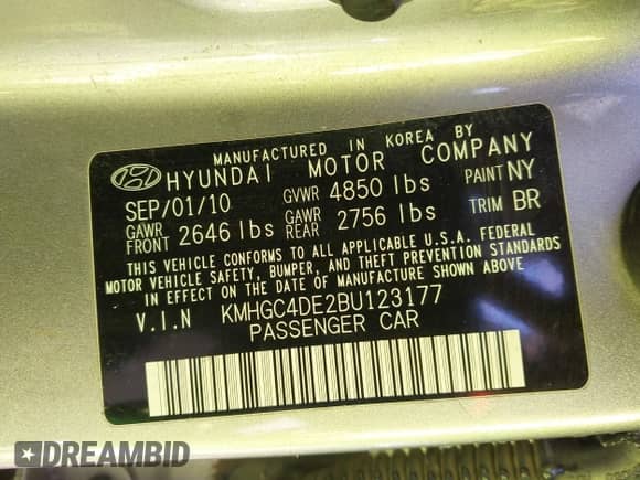 2011 Hyundai Genesis с VIN KMHGC4DE2BU123177, выставлен на аукционе IAAI как лот 41272484 с пробегом 142 904 миль миль и . История ставок и продаж доступна на DreamBid. Изображение 9.