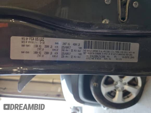 2018 Jeep Compass Latitude with VIN 3C4NJDBBXJT413086, listed as a Copart auction lot 62756545 with 110,304 mi miles and Non repairable. Bid and sale history available at DreamBid. Image 13.