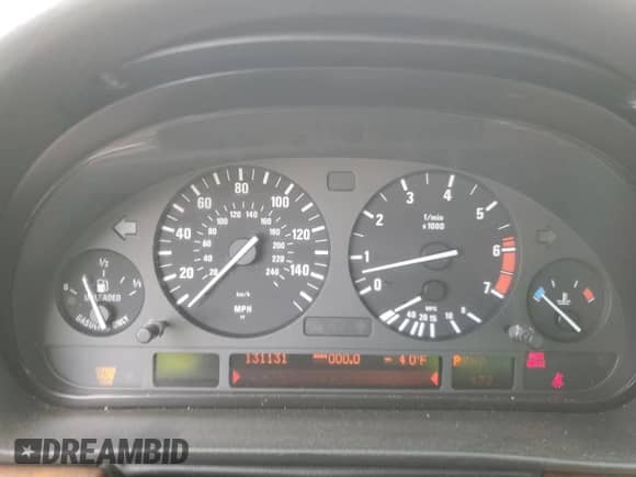 2000 BMW 7 Series 740iL with VIN WBAGH834XYDP15597, listed as a Copart auction lot 58838915 with 131,131 mi miles and Salvage title. Bid and sale history available at DreamBid. Image 9.