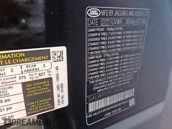 2022 Land Rover Range Rover Sport HSE Silver Edition z VIN SALWR2SUXNA231655, wystawiony jako Copart lot #67866255 z przebiegiem 35 726 mil mil oraz Czysty tytuł • Clean title. Historia ofert i sprzedaży dostępna na DreamBid. Obrazek 13.