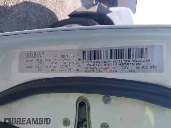 2017 Ram 1500 Tradesman с VIN 1C6RR6FT5HS576076, выставлен на аукционе IAAI как лот 43356900 с пробегом 147 051 миль миль и . История ставок и продаж доступна на DreamBid. Изображение 9.