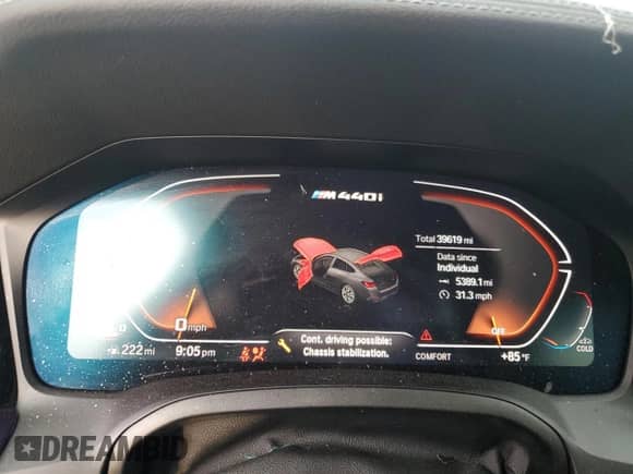 2022 BMW 4 Series M440i xDrive с VIN WBA13AW04NFM16353, выставлен на аукционе Copart как лот 67592143 с пробегом 39 619 миль миль и Списание • Salvage title. История ставок и продаж доступна на DreamBid. Изображение 9.