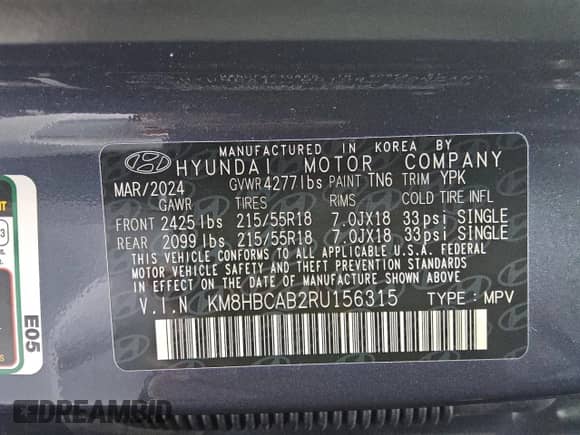 2024 Hyundai Kona SEL с VIN KM8HBCAB2RU156315, выставлен на аукционе Copart как лот 85957364 с пробегом 12 832 миль миль и Чистый • Clean title. История ставок и продаж доступна на DreamBid. Изображение 14.
