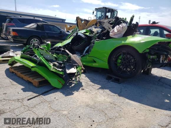 2016 Lamborghini Huracan LP 610-4 with VIN ZHWUR1ZF2GLA05076, listed as a Copart auction lot 67934793 with Not provided miles and Salvage title. Bid and sale history available at DreamBid. Image 2.