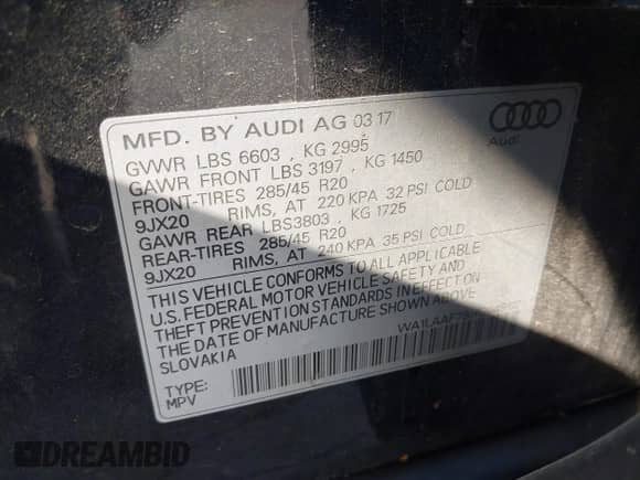 2017 Audi Q7 Premium Plus с VIN WA1LAAF78HD049112, выставлен на аукционе IAAI как лот 43144354 с пробегом 78 844 миль миль и . История ставок и продаж доступна на DreamBid. Изображение 9.