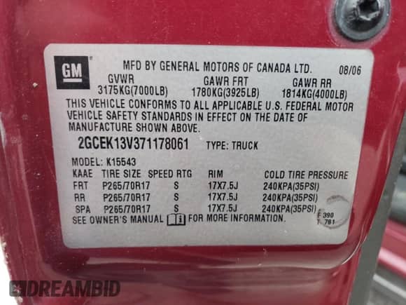 2007 Chevrolet Silverado 1500 LS с VIN 2GCEK13V371178061, выставлен на аукционе Copart как лот 44005675 с пробегом 245 231 миль миль и Списание • Salvage title. История ставок и продаж доступна на DreamBid. Изображение 13.