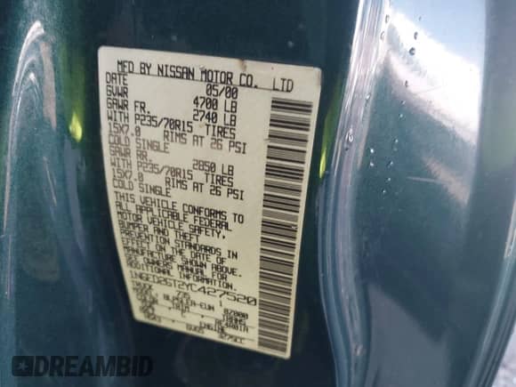 2000 Nissan Frontier XE с VIN 1N6ED26T2YC427520, выставлен на аукционе IAAI как лот 41478878 с пробегом 215 250 миль миль и . История ставок и продаж доступна на DreamBid. Изображение 9.