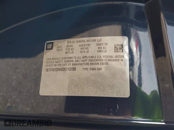 2013 Chevrolet Corvette Z16 Grand Sport 3LT with VIN 1G1YW3DW9D5110189, listed as a IAAI auction lot 42258489 with 146,756 mi miles and . Bid and sale history available at DreamBid. Image 9.