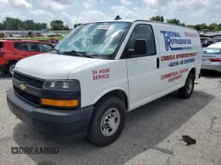 2019 Chevrolet Express Cargo z VIN 1GCZGGFG7K1151236, wystawiony jako Copart lot #65696365 z przebiegiem 158 851 mil mil oraz Szkoda całkowita • Salvage title. Historia ofert i sprzedaży dostępna na DreamBid. Obrazek 1.