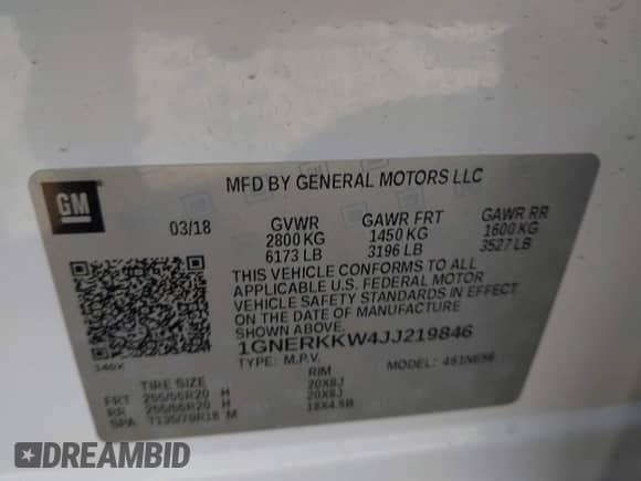 2018 Chevrolet Traverse Premier с VIN 1GNERKKW4JJ219846, выставлен на аукционе IAAI как лот 43299390 с пробегом 112 457 миль миль и . История ставок и продаж доступна на DreamBid. Изображение 9.