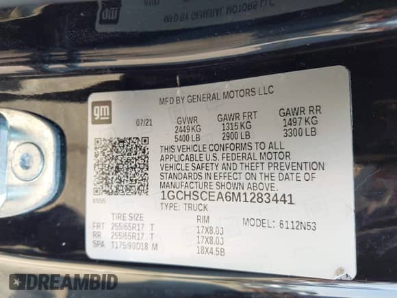 2021 Chevrolet Colorado 2WD LT with VIN 1GCHSCEA6M1283441, listed as a IAAI auction lot 42919807 with 45,029 mi miles and . Bid and sale history available at DreamBid. Image 9.
