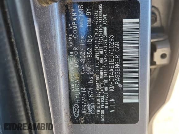 2014 Hyundai Accent GLS z VIN KMHCT4AE1EU716293, wystawiony jako Copart lot #85073165 z przebiegiem 49 580 mil mil oraz Czysty tytuł • Clean title. Historia ofert i sprzedaży dostępna na DreamBid. Obrazek 13.