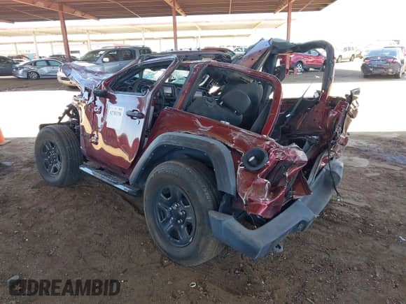 2021 Jeep Wrangler Sport S with VIN 1C4GJXAN9MW832440, listed as a IAAI auction lot 42783338 with 24,730 mi miles and . Bid and sale history available at DreamBid. Image 3.