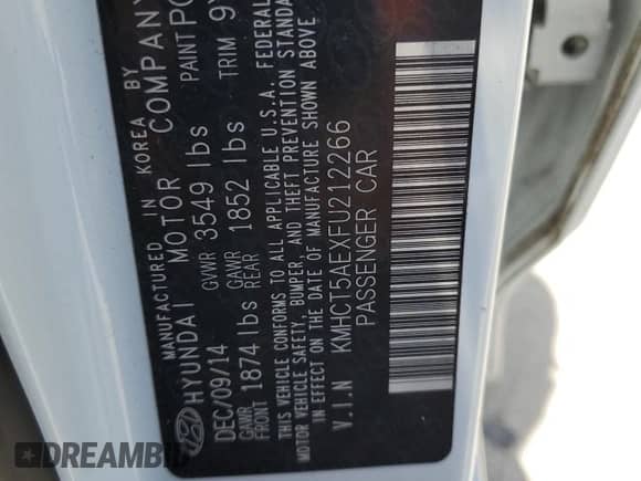 2015 Hyundai Accent GS с VIN KMHCT5AEXFU212266, выставлен на аукционе Copart как лот 81810005 с пробегом 114 265 миль миль и Списание • Salvage title. История ставок и продаж доступна на DreamBid. Изображение 13.