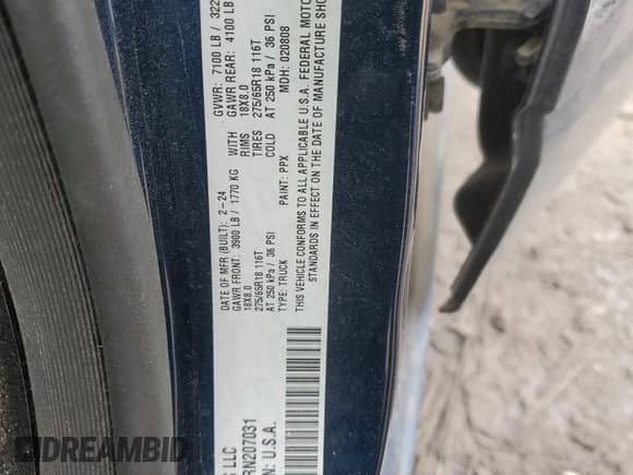 2024 Ram 1500 Big Horn with VIN 1C6SRFBT3RN207031, listed as a Copart auction lot 79890414 with 22,413 mi miles and Salvage title. Bid and sale history available at DreamBid. Image 12.