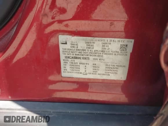 2017 Chevrolet Trax LS with VIN 3GNCJKSB6HL169675, listed as a IAAI auction lot 42806672 with 80,022 mi miles and . Bid and sale history available at DreamBid. Image 9.