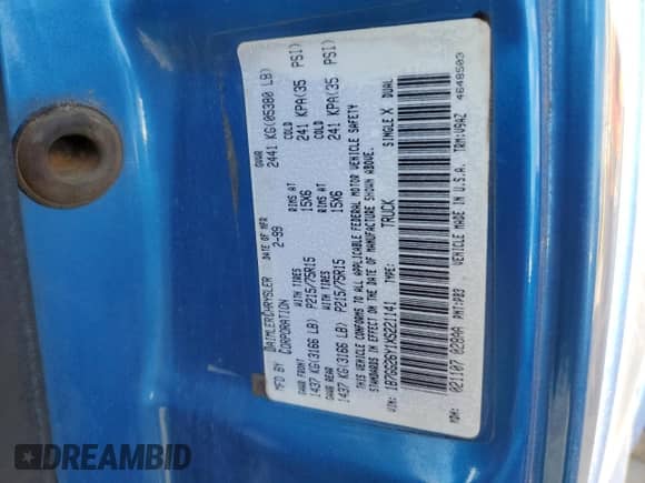 1999 Dodge Dakota с VIN 1B7GG26Y1XS221141, выставлен на аукционе Copart как лот 78721304 с пробегом 195 896 миль миль и Списание • Salvage title. История ставок и продаж доступна на DreamBid. Изображение 12.