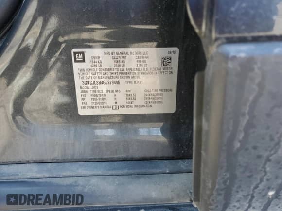 2016 Chevrolet Trax LT z VIN 3GNCJLSB4GL278446, wystawiony jako Copart lot #84972295 z przebiegiem 61 117 mil mil oraz Czysty tytuł • Clean title. Historia ofert i sprzedaży dostępna na DreamBid. Obrazek 13.