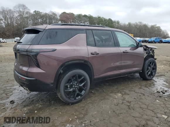 2025 Chevrolet Traverse FWD RS z VIN 1GNERLRS1SJ126566, wystawiony jako Copart lot #44213405 z przebiegiem 81 mil mil oraz Szkoda całkowita • Salvage title. Historia ofert i sprzedaży dostępna na DreamBid. Obrazek 3.