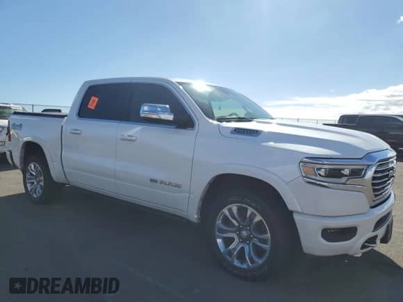 2020 Ram 1500 Longhorn with VIN 1C6SRFKTXLN233696, listed as a Copart auction lot 78054554 with 34,413 mi miles and Clean title. Bid and sale history available at DreamBid. Image 4.