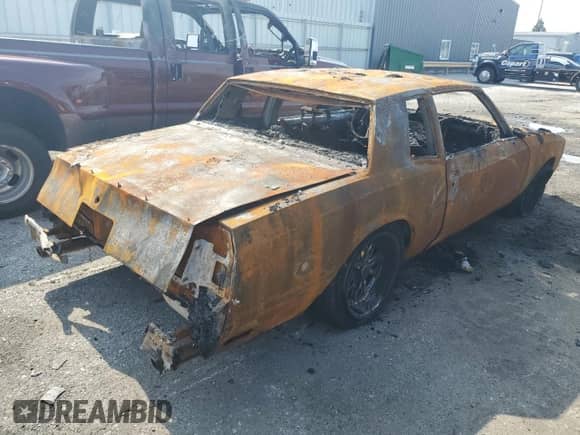 1987 Chevrolet Monte Carlo with VIN 1G1GZ11G0HR111217, listed as a Copart auction lot 65951255 with Not provided miles and Non repairable. Bid and sale history available at DreamBid. Image 3.