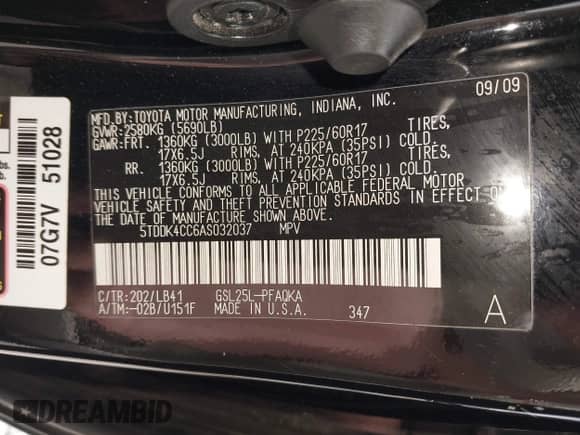 2010 Toyota Sienna XLE с VIN 5TDDK4CC6AS032037, выставлен на аукционе IAAI как лот 42860576 с пробегом 152 149 миль миль и . История ставок и продаж доступна на DreamBid. Изображение 9.