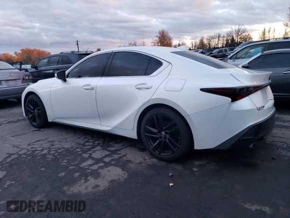 2021 Lexus IS 300 with VIN JTHC81F29M5043408, listed as a Copart auction lot 81128854 with 47,625 mi miles and Salvage title. Bid and sale history available at DreamBid. Image 2.