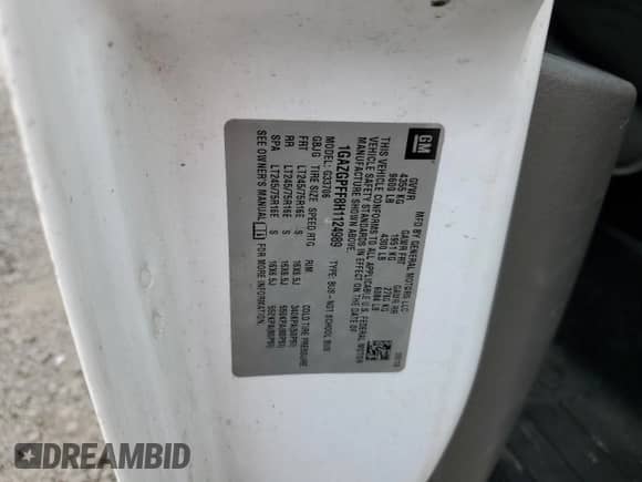 2017 Chevrolet Express Passenger LT с VIN 1GAZGPFF8H1124989, выставлен на аукционе Copart как лот 55575645 с пробегом 208 783 миль миль и Списание • Salvage title. История ставок и продаж доступна на DreamBid. Изображение 13.