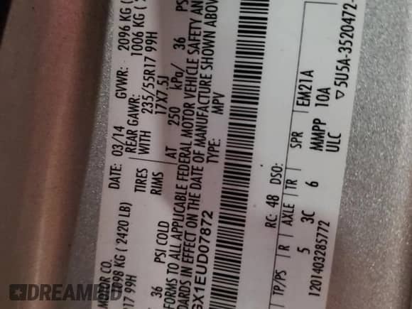 2014 Ford Escape SE с VIN 1FMCU0GX1EUD07872, выставлен на аукционе Copart как лот 85181305 с пробегом 120 714 миль миль и Чистый • Clean title. История ставок и продаж доступна на DreamBid. Изображение 13.