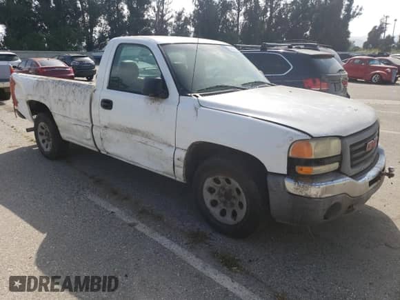 2005 GMC Sierra 1500 Work Truck with VIN 1GTEC14V65Z122583, listed as a Copart auction lot 56968854 with Not provided miles and Salvage title. Bid and sale history available at DreamBid. Image 4.