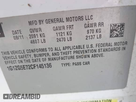 2012 Chevrolet Malibu LTZ z VIN 1G1ZG5E72CF145136, wystawiony jako IAAI lot #42421702 z przebiegiem 190 138 mil mil oraz . Historia ofert i sprzedaży dostępna na DreamBid. Obrazek 9.