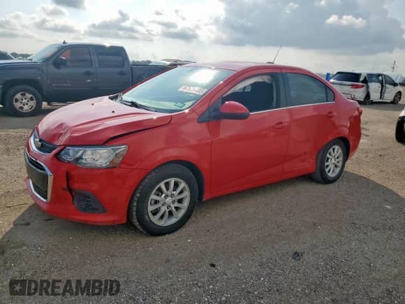 2018 Chevrolet Sonic LT with VIN 1G1JD5SB0J4123725, listed as a Copart auction lot 67529435 with 56,647 mi miles and Salvage title. Bid and sale history available at DreamBid. Image 1.