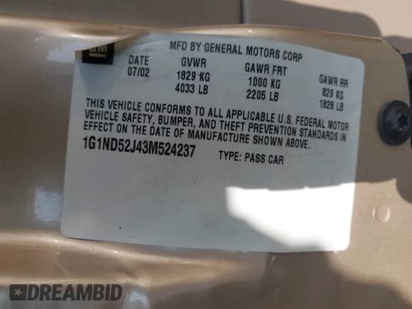 2003 Chevrolet Malibu с VIN 1G1ND52J43M524237, выставлен на аукционе IAAI как лот 42936317 с пробегом 166 504 миль миль и . История ставок и продаж доступна на DreamBid. Изображение 9.