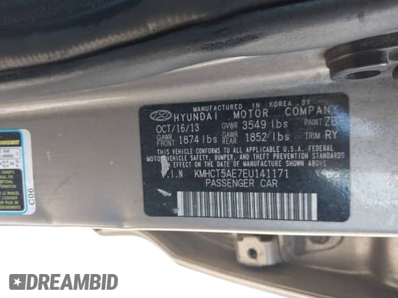 2014 Hyundai Accent GS с VIN KMHCT5AE7EU141171, выставлен на аукционе IAAI как лот 42657193 с пробегом 182 816 миль миль и . История ставок и продаж доступна на DreamBid. Изображение 9.