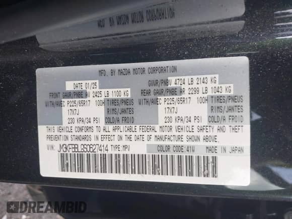 2025 Mazda CX-5 S Select z VIN JM3KFBBL9S0627414, wystawiony jako IAAI lot #42992781 z przebiegiem 16 235 mil mil oraz . Historia ofert i sprzedaży dostępna na DreamBid. Obrazek 9.