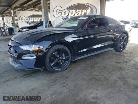 2022 Ford Mustang GT with VIN 1FA6P8CF3N5146218, listed as a Copart auction lot 84438885 with 19,914 mi miles and Salvage title. Bid and sale history available at DreamBid. Image 1.