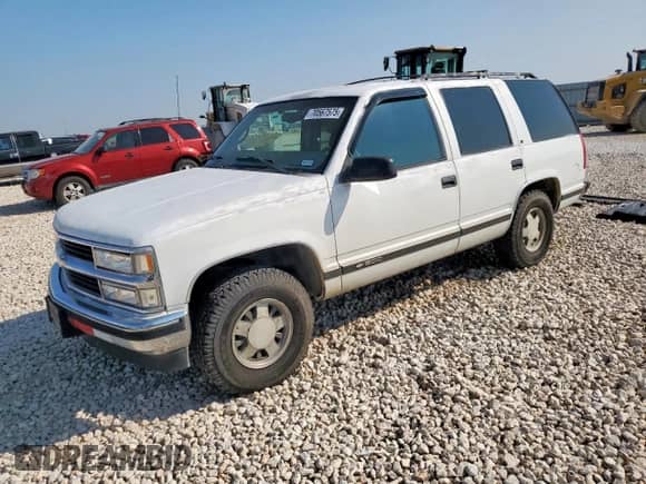 1997 Chevrolet Tahoe Police Special с VIN 1GNEC13R6VJ363750, выставлен на аукционе Copart как лот 70567575 с пробегом 80 745 миль миль и Списание • Salvage title. История ставок и продаж доступна на DreamBid. Изображение 1.