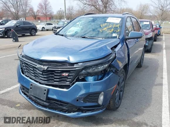 2024 Chevrolet Equinox RS z VIN 3GNAXWEG7RL134438, wystawiony jako IAAI lot #41915904 z przebiegiem 52 132 mil mil oraz . Historia ofert i sprzedaży dostępna na DreamBid. Obrazek 6.