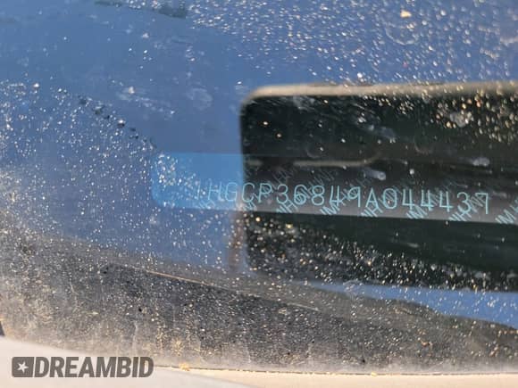 2009 Honda Accord EX-L with VIN 1HGCP36849A044437, listed as a IAAI auction lot 41705876 with 228,180 mi miles and . Bid and sale history available at DreamBid. Image 11.