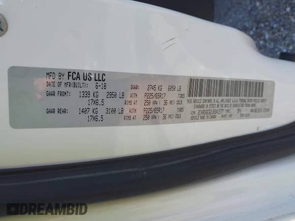 2018 Dodge Grand Caravan GT с VIN 2C4RDGEG2JR341577, выставлен на аукционе IAAI как лот 43544925 с пробегом 123 689 миль миль и . История ставок и продаж доступна на DreamBid. Изображение 9.