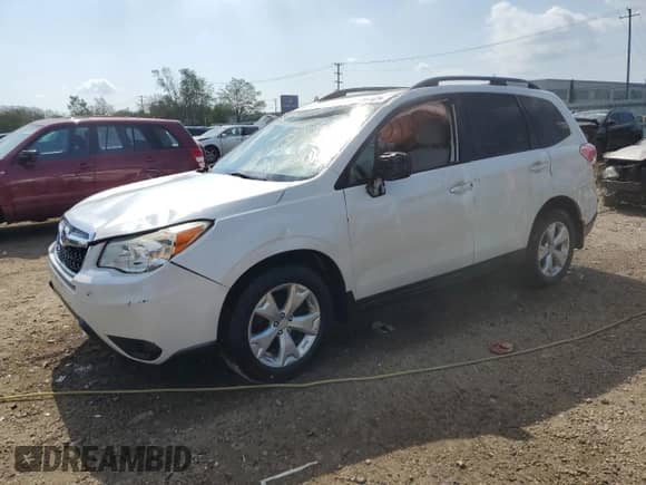 2014 Subaru Forester Premium with VIN JF2SJAGC0EH467800, listed as a Copart auction lot 57047475 with 166,724 mi miles and Salvage title. Bid and sale history available at DreamBid. Image 1.