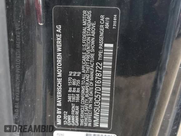 2013 MINI Hardtop with VIN WMWSU3C57DT678722, listed as a Copart auction lot 82671185 with 134,247 mi miles and Clean title. Bid and sale history available at DreamBid. Image 12.