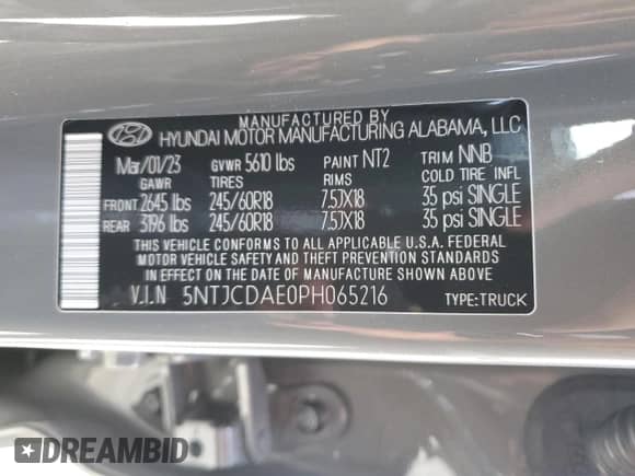 2023 Hyundai Santa Cruz SEL с VIN 5NTJCDAE0PH065216, выставлен на аукционе Copart как лот 66449333 с пробегом 2 122 миль миль и . История ставок и продаж доступна на DreamBid. Изображение 12.