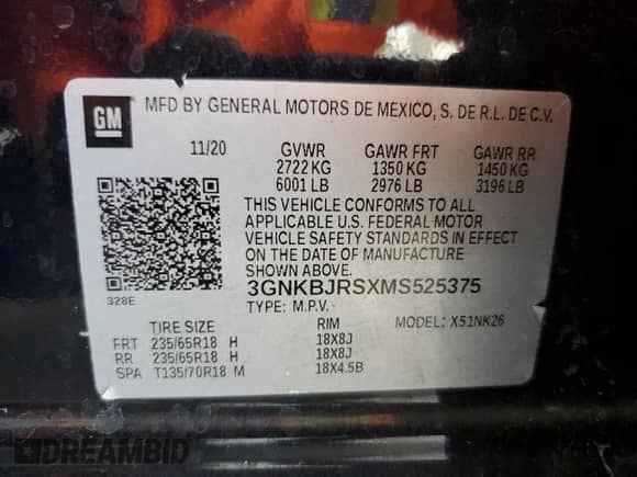 2021 Chevrolet Blazer LT с VIN 3GNKBJRSXMS525375, выставлен на аукционе Copart как лот 64323075 с пробегом 74 057 миль миль и Списание • Salvage title. История ставок и продаж доступна на DreamBid. Изображение 13.