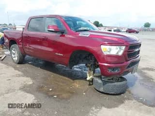 2022 Ram 1500 Big Horn with VIN 1C6SRFFM1NN263854, listed as a IAAI auction lot 42355919 with 89,727 mi miles and . Bid and sale history available at DreamBid. Image 1.