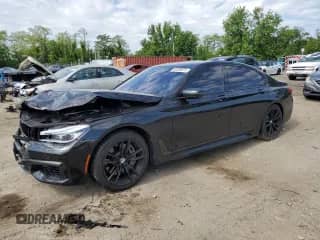 2019 BMW 7 Series 750i xDrive with VIN WBA7B0C54KG527501, listed as a Copart auction lot 56208675 with 34,471 mi miles and Salvage title. Bid and sale history available at DreamBid. Image 1.