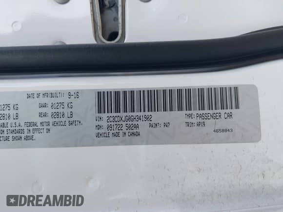 2016 Dodge Charger SXT with VIN 2C3CDXJG0GH341902, listed as a IAAI auction lot 42954220 with 104,885 mi miles and . Bid and sale history available at DreamBid. Image 9.